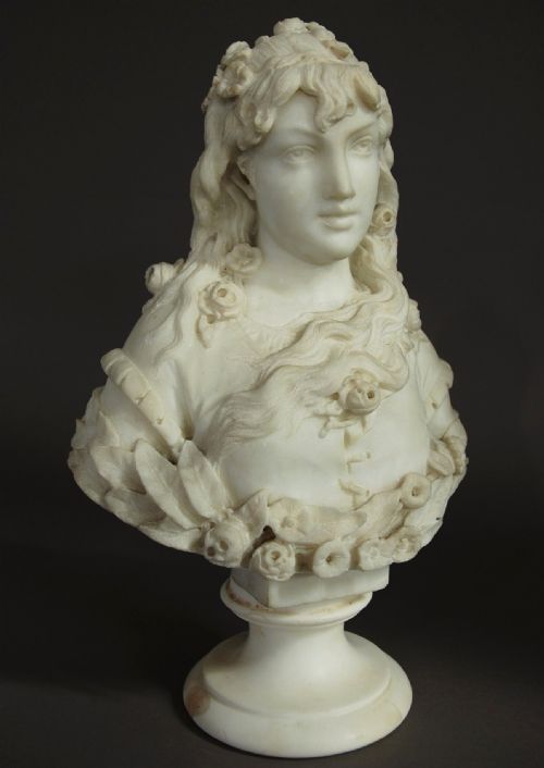fig 1. Late 19thc marble bust of a young lady