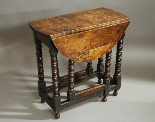 fig 1. Rare 17thc gateleg table of small proportions