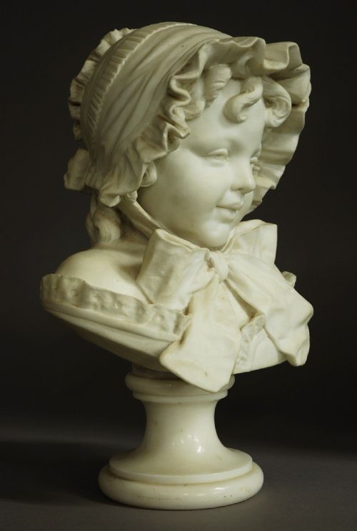 fig 1. 19th century carrara marble figure of a young girl
