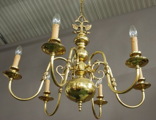 fig 1. Dutch Baroque style six branch chandelier
