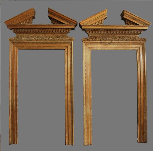 Large Impressive Pair of Mid 18th Century Pine Door Surrounds