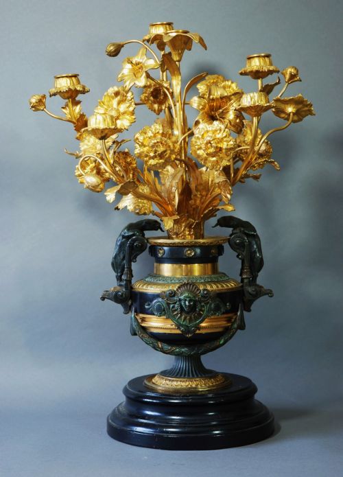 Late 19th Century French Gilt Metal Candelabrum