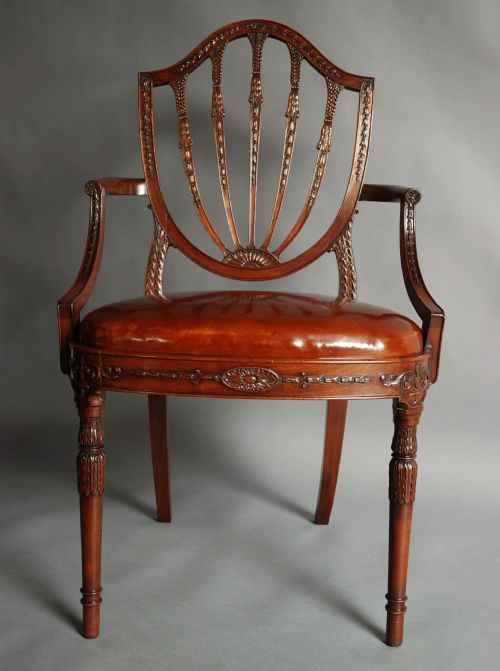 fig 2. Pair of mahogany Hepplewhite style armchairs of fine quality