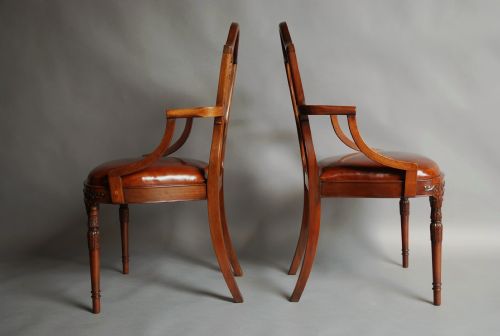 fig 4. Pair of mahogany Hepplewhite style armchairs of fine quality