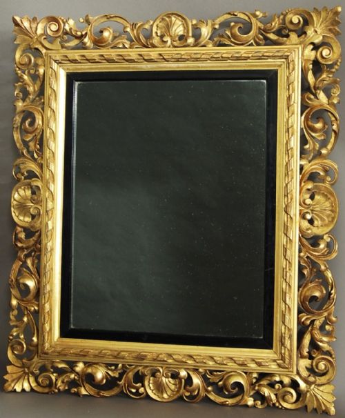 Late 19th Century Florentine Carved Gilt Wood Mirror