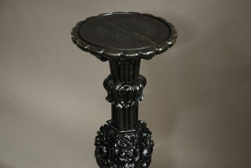 fig 2. A superb quality Ceylonese solid ebony carved stand