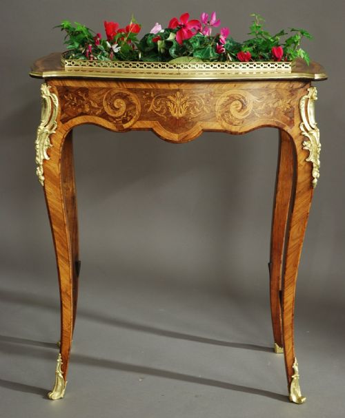 fig 3. Fine quality Edwards & Roberts inlaid plant stand or jardiniere