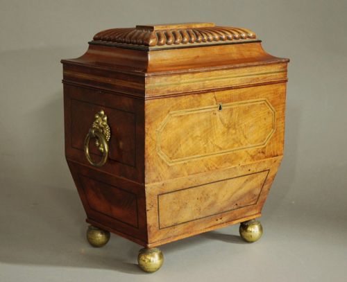fig 2. Superb Regency sarcophagus shaped mahogany stationary box