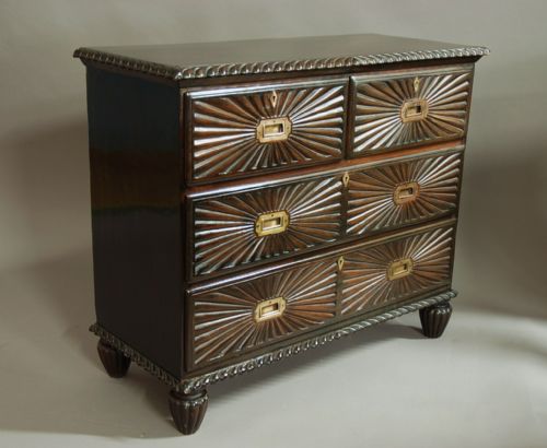fig 1. 19th century Anglo Indian padouk chest of drawers