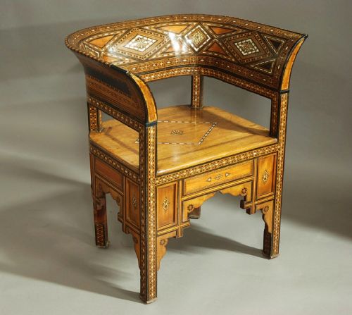 Late 19th/early 20thc Middle Eastern Damascus Armchair