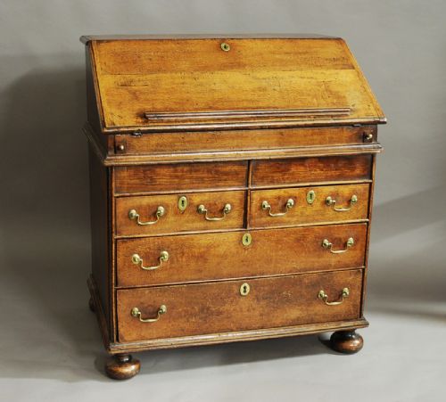 fig 2. Rare William & Mary late 17th century oak bureau 