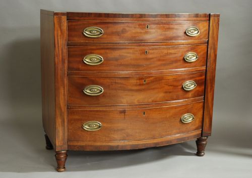 Early 19th Century Mahogany Bow Front Chest of Drawers