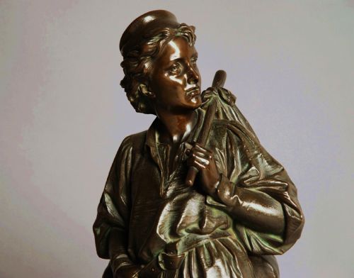 Large 19th Century Bronze Figure of Dick Whittington