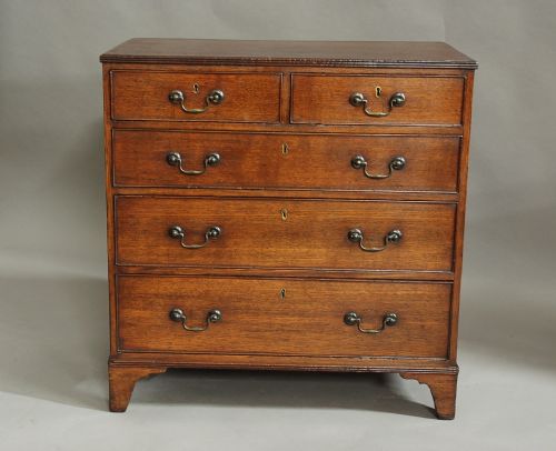fig 1. Early 19th century oak chest of drawers of small proportions