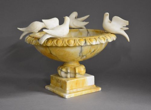 fig 1. Late 19th century alabaster tazza or birdbath