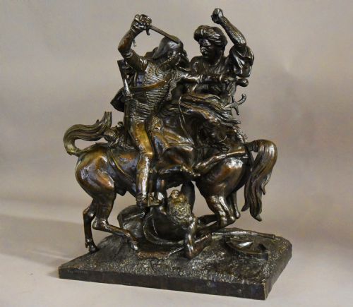 fig 1. Large fine quality French bronze sculpture titled 'Aboukir' by Jean Francois Theodore Gechter (1796-1844)