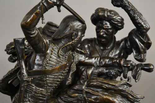fig 2. Large fine quality French bronze sculpture titled 'Aboukir' by Jean Francois Theodore Gechter (1796-1844)