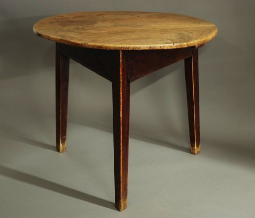 Mid 19th Century Elm Cricket Table with Painted Base