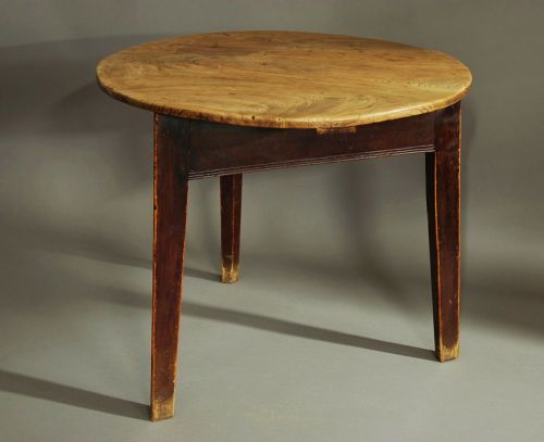 fig 1. Mid 19th century elm cricket table with painted base