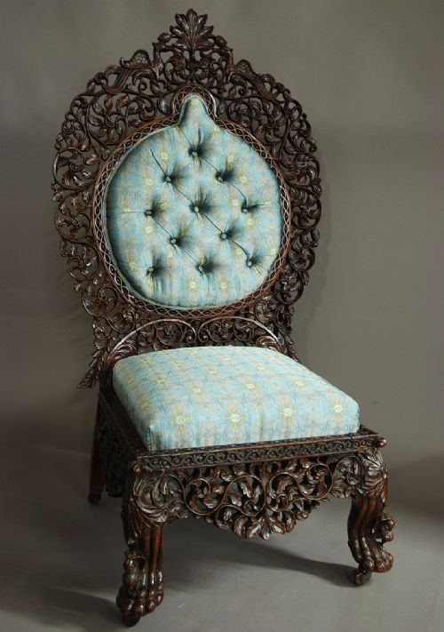 fig 2. Mid 19th century superb quality Anglo Indian carved chair