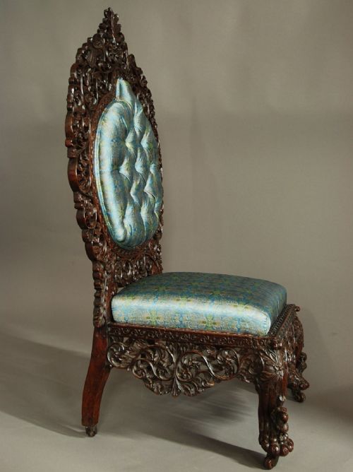 fig 3. Mid 19th century superb quality Anglo Indian carved chair