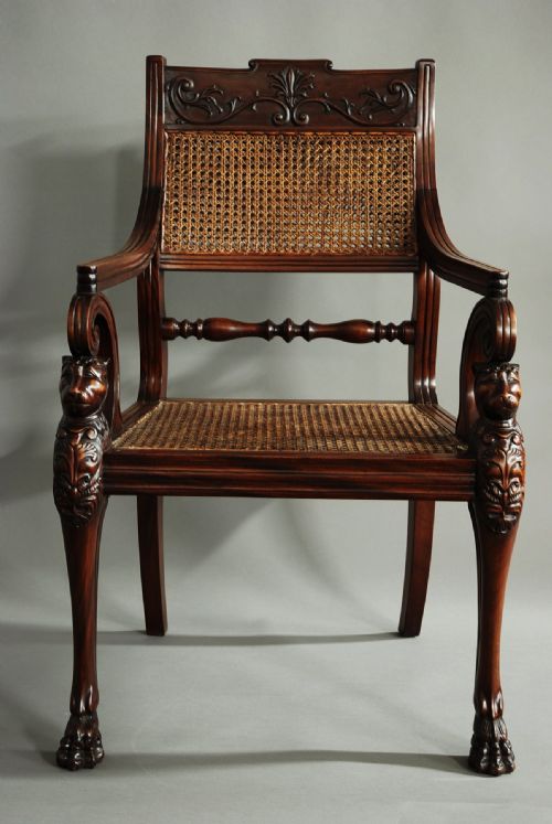 Fine Quality 19thc Mahogany Open Armchair, Possibly Irish