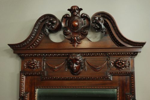 fig 1. Fine quality early 20thc mahogany pier mirror in the William Kent style