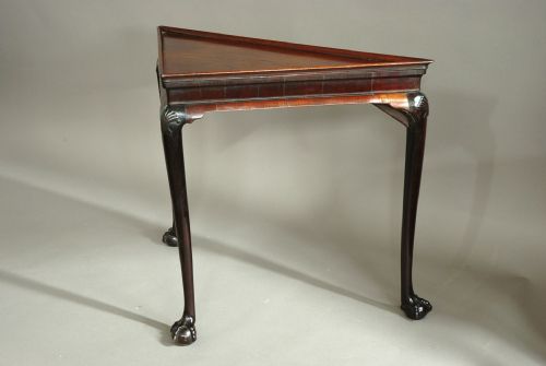 fig 1. Rare early 18th century Irish mahogany corner tea table of superb patina  