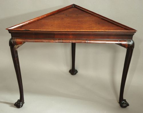 fig 2. Rare early 18th century Irish mahogany corner tea table of superb patina  