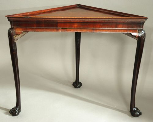 fig 3. Rare early 18th century Irish mahogany corner tea table of superb patina  