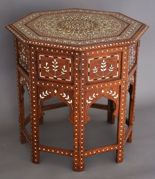 Superb Quality Profusely Inlaid Anglo Indian Octagonal Table