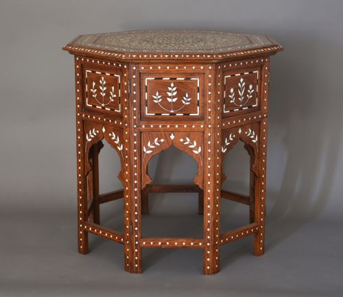 fig 1. Superb quality profusely inlaid Anglo Indian octagonal table