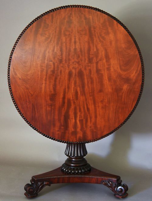 19thc Mahogany Tilt Top Centre Table of Superb Quality in the Manner of Gillows