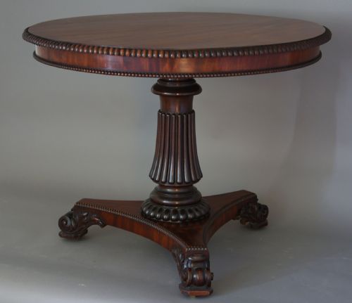 fig 1. 19thc mahogany tilt top centre table of superb quality in the manner of Gillows