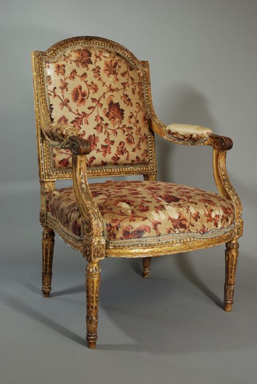 fig 1. Mid 19thc French fauteuil (open armchair) from the Stephen Long collection