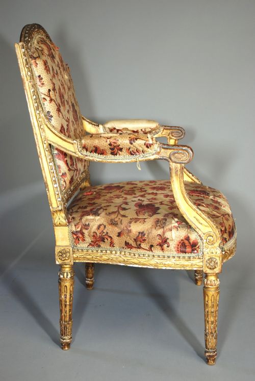 fig 2. Mid 19thc French fauteuil (open armchair) from the Stephen Long collection