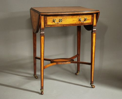fig 2. Edwardian satinwood & rosewood oval pembroke table