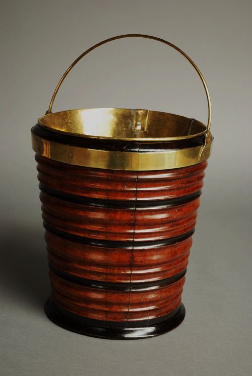 fig 1. 19th century Dutch sycamore kettle bucket of good patina