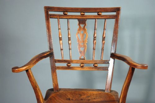 fig 4. Early 19thc Mendlesham fruitwood chair with elm seat, of good patina