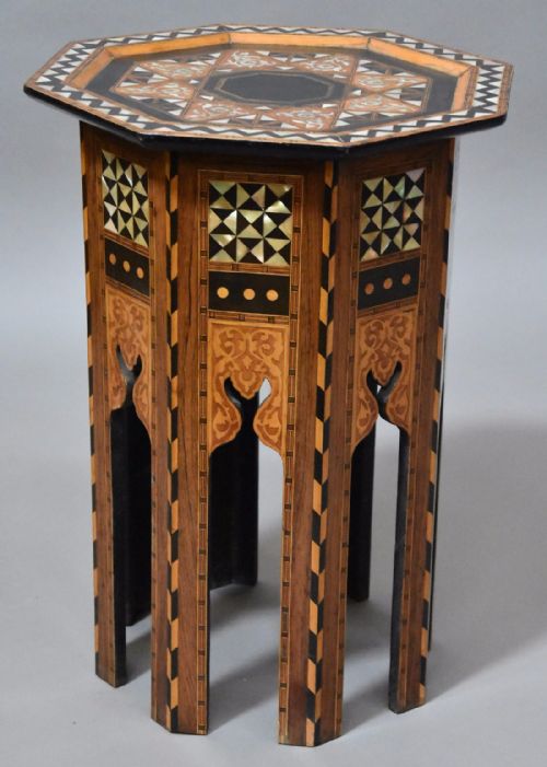fig 2. Late 19th century Liberty & Co. inlaid octagonal table 