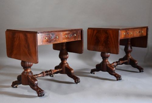 Superb Quality Pair of Mid 19th Century French Mahogany Sofa Tables