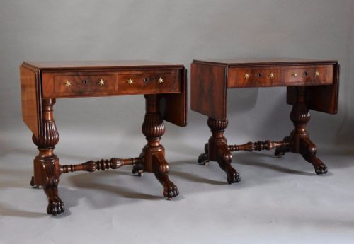 fig 1. Superb quality pair of mid 19th century French mahogany sofa tables