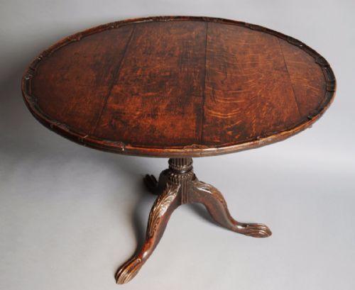 fig 2. Late 18th century oak provincial tripod tilt top table of large proportions and good patina