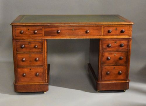 fig 1. Late 19th century mahogany pedestal desk of small proportions