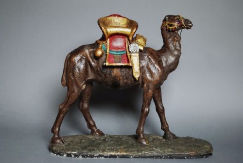 Decorative Late 19th/early 20th Century Painted Plaster Camel