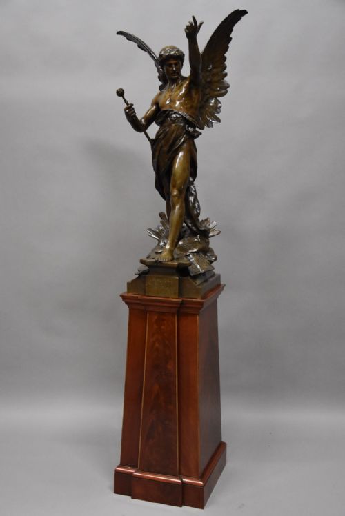 Superb Quality Large 19thc French Bronze 'Le Genie Du Travail' by Emile Picault