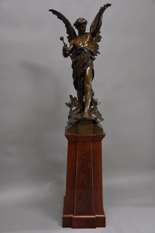 fig 2. Superb quality large 19thc French bronze 'Le Genie du Travail' by Emile Picault 