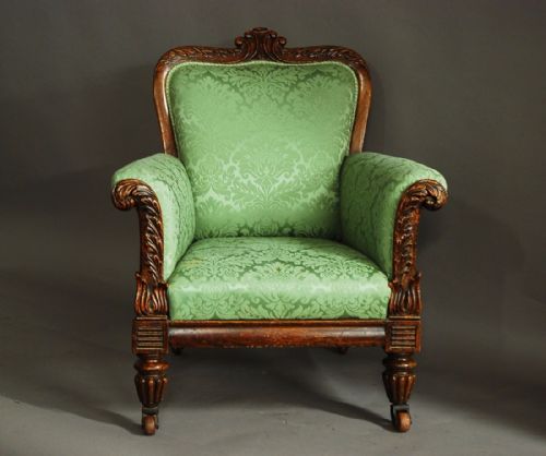 fig 1. William IVth simulated rosewood upholstered armchair