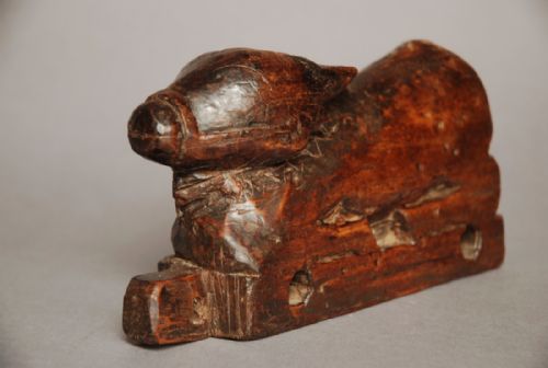 LATE 18THEARLY 19THC FOLK ART WOODEN CHILDS TOY OF A CALF - ADDITIONAL PHOTO 2