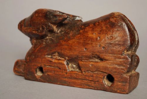 LATE 18THEARLY 19THC FOLK ART WOODEN CHILDS TOY OF A CALF - ADDITIONAL PHOTO 6